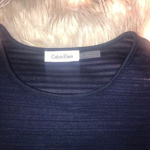 Calvin Klein woman’s small sheer navy blue top